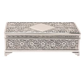 Sophia Silverplated Trinket Box Ant Fin Oblong with Feet
