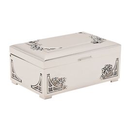Sophia  Gift Boxed S/P Trinket Oblong/Flowers Engr Space