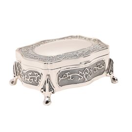 Sophia  G/Boxed S/P Trinket Oblong/Wavy with feet
