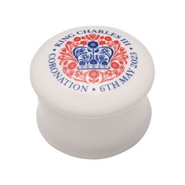 King Charles III Large Ceramic Trinket Box Made In UK - Official Logo