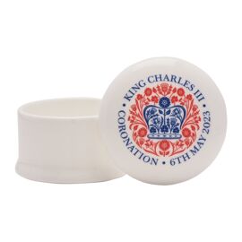 King Charles III Large Ceramic Trinket Box Made In UK - Official Logo