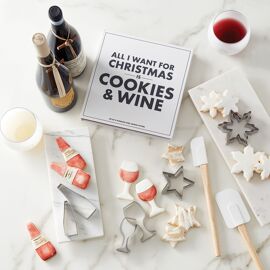 Santa Barbara Festive Cookies & Wine Cutters Gift Set