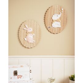 Little Roglets Set of 2 Bunny & Elephant Wall Art