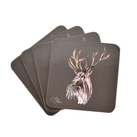 Meg Hawkins Set of 4 Coasters Stag