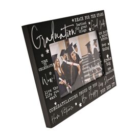 Moments Photo Frame Black with Words 6" x 4" - Graduation