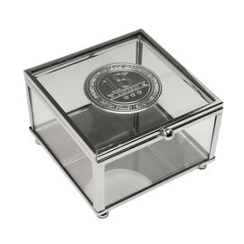 Milestones Glass Trinket Box with Metal Badge 15cm - 18