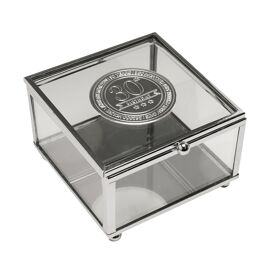 Milestones Glass Trinket Box with Metal Badge 15cm - 30