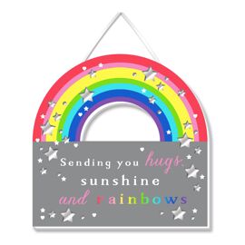 **MULTI 2** Plaque Sending You Hugs - Rainbow