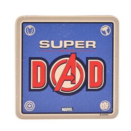 Marvel Avengers Square Coated Hardboard and Cork Coaster - Super Dad