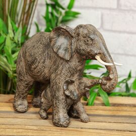 Naturecraft Collection - Elephant & Baby Figurine