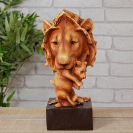 Naturecraft Wood Effect Resin Figurine - Lion & Cub
