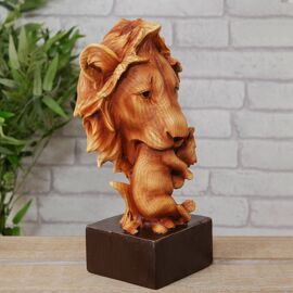 Naturecraft Wood Effect Resin Figurine - Lion & Cub