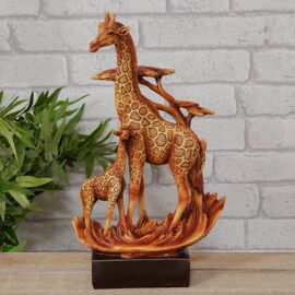 Naturecraft Wood Effect Resin Figurine - Giraffe Family