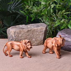 Naturecraft Wood Effect Resin Figurine - Elephant