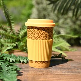 Naturecraft Cheetah Ceramic Travel Mug Sand