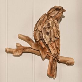 Naturecraft Resin Driftwood Collection Sitting Bird Wall Art