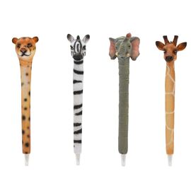 **ASTD MULTI 12** Naturecraft Wild Animal Head Pens In CDU - 4 designs