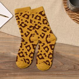**MULTI 12**Naturecraft Cheetah Bamboo & Polycotton Socks Sand