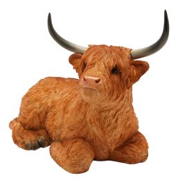 Naturecraft Sitting Highland Cow 24cm