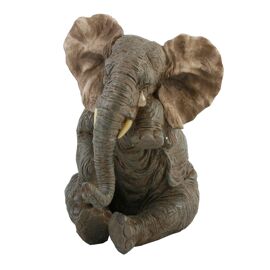 Naturecraft Sitting Elephant with Tear Figurine