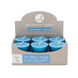**MULTI 6** Northern Lights Votive Candle CDU - Cotton Blossom & Dogwood