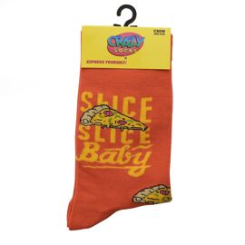 **MULTI 6**  Odd Sox Womens Crew Socks "Slice Slice Baby"