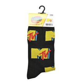 **MULTI 6**  Odd Sox Mens Crew Socks "MTV Logo"