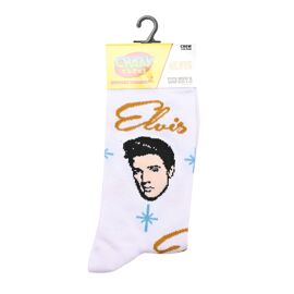 **MULTI 6**  Odd Sox Mens Crew Socks "Retro Elvis"