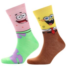 **MULTI 6**  Odd Sox Mens Crew Socks "Spongebob & Patrick"