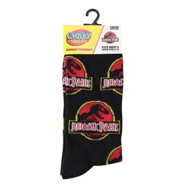 **MULTI 6**  Odd Sox Mens Crew Socks "Jurassic" Logos