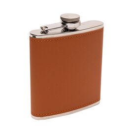 Now Or Never Studios Made to Order Hip Flask With Funnel - 6oz Brown