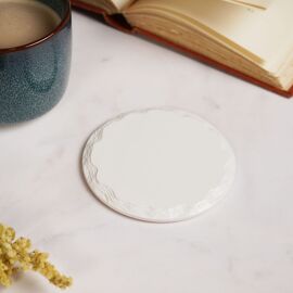 Now Or Never Studios Made To Order Round Patterned Edge Ceramic Coaster