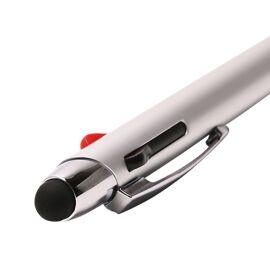 **MULTI 12** Stratton Metal 3 In 1 Multi Colour Pen With Stylus - Silver