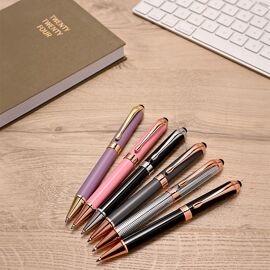 **MULTI 12** Stratton Metal Pen with Rose Gold  - Grey