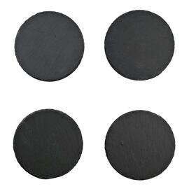 Now Or Never Set of 4 Round Slate Coasters with Natural Edge