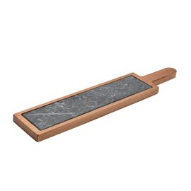 Hestia Marble & Acacia Wood Rectangular Serving Board - Black