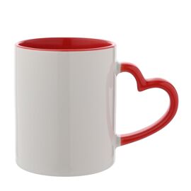 Now Or Never Studios Made to Order Mug White Mug Red Heart Handle 11oz
