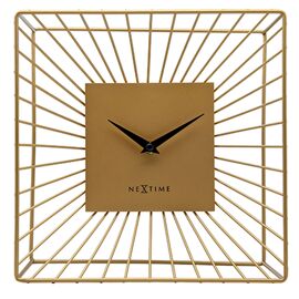 Nextime "Vasco"  Metal Table or Wall Clock Gold - 25cm x 25cm x 12cm