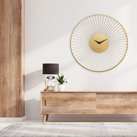 Nextime "Vasco" Metal Round  Wall Clock Gold - 80cm