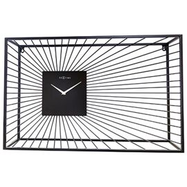 Nextime "Vasco" Metal Rectangular Wall Clock Black - Large