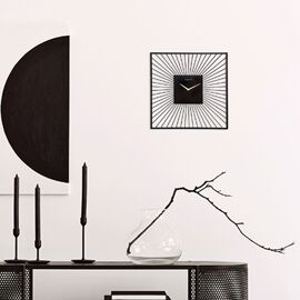 Nextime "Vasco Square"  Metal Wall Clock - Black