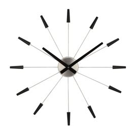 Nextime "Plug Inn" Metal Wall Clock Black - 58cm