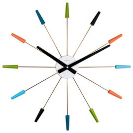 Nextime "Plug Inn" Metal Wall Clock Coloured - 58cm