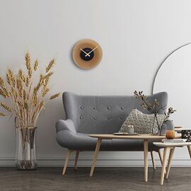 Nextime "Float" Glass Silent Wall Clock Frosted Brown - 40cm