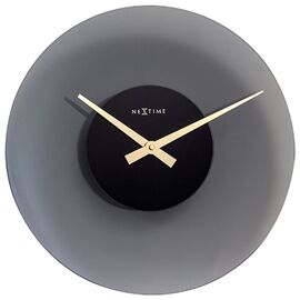 Nextime "Float" Glass Silent Wall Clock Frosted Grey - 40cm