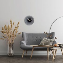 Nextime "Float" Glass Silent Wall Clock Frosted Grey - 40cm