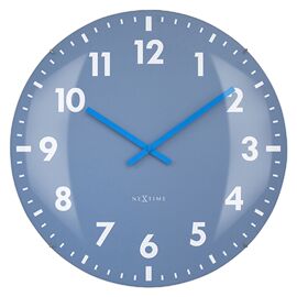 Nextime "Duomo 50" Domed Glass Wall Clock Blue - 50cm