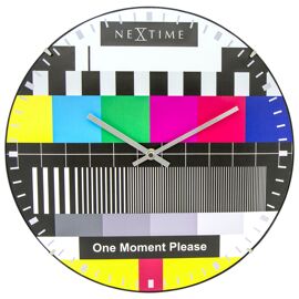 Nextime "Testpage Dome" Glass Multicolour Wall Clock - 35cm