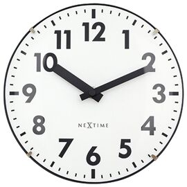 Nextime "Duomo Mini " Domed Glass Table or Wall Clock White- 20cm