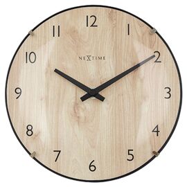Nextime "Edge Wood Mini" Table or Wall Clock Light Wood - 20cm